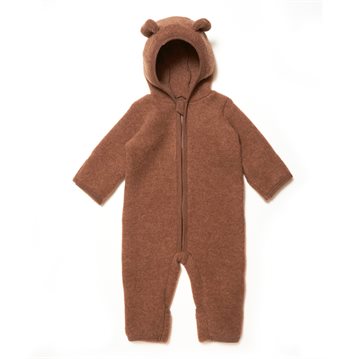 Huttelihut - ALLIE babydragt i uld fleece - Caramel